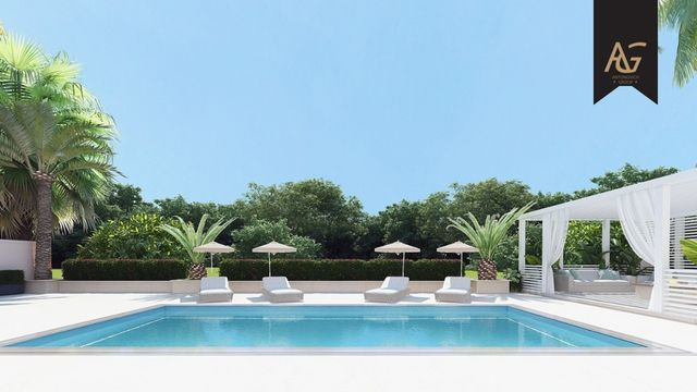 Luxurious swimming pool in a Dubai garden oasis