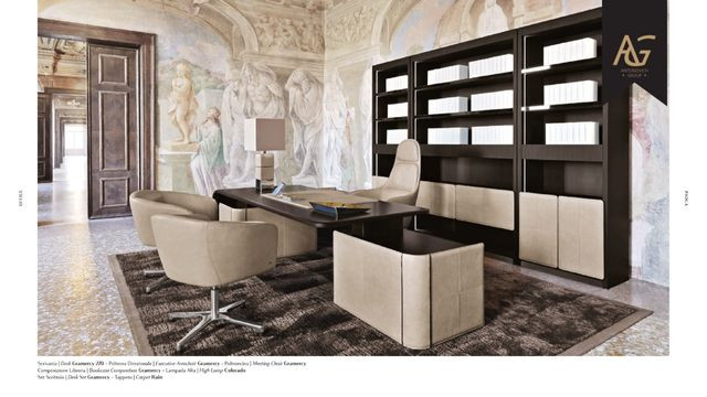 Luxurious office setup with modern furniture in Dubai