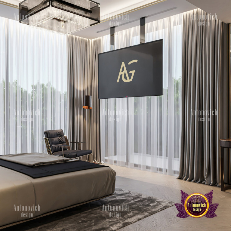 Elegant bedroom design featuring modern Dubai style