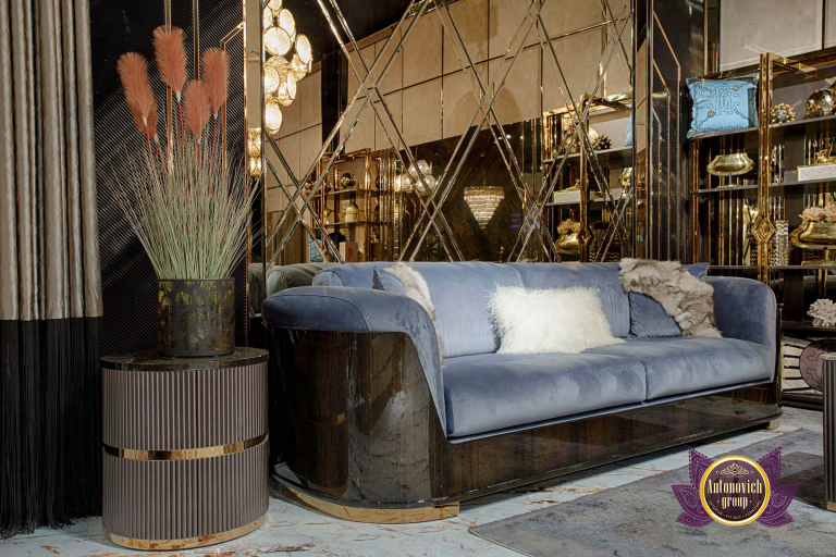 Luxurious living room with modern Dubai interior design