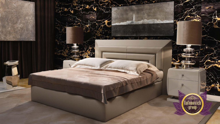 Contemporary bedroom with innovative storage solutions and clean lines