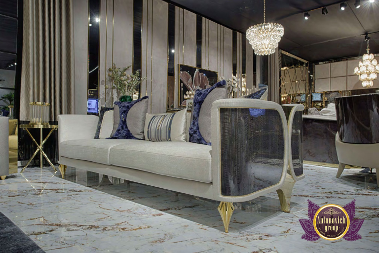 Luxurious home office setup in a Dubai villa