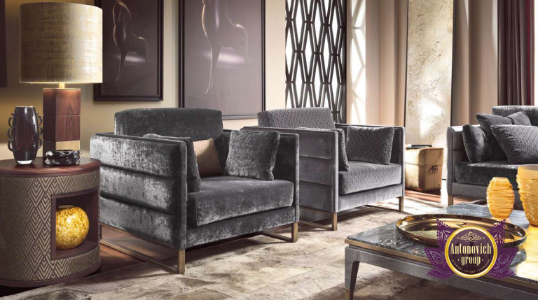 Elegant living room featuring sleek lines and minimalist decor