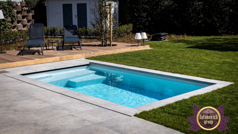 Expert pool builder working on a luxurious swimming pool project