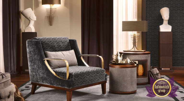 Stylish patterned sofa enhancing a lively atmosphere