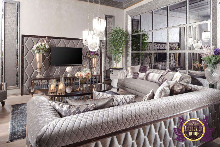 Extravagant dining room showcasing opulent furniture pieces