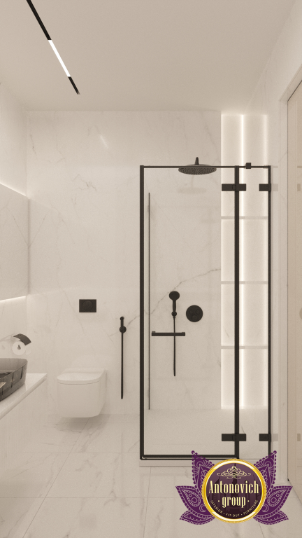 Abu Dhabi minimalist bathroom featuring a luxurious freestanding bathtub