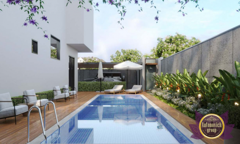 Futuristic luxury villa exterior in Dubai