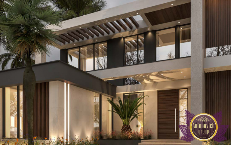 Elegant contemporary villa facade design