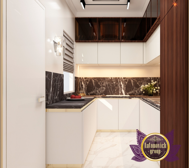 Modern kitchen design featuring state-of-the-art appliances in Dubai