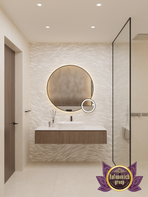 Elegant freestanding bathtub in a spacious luxury bathroom