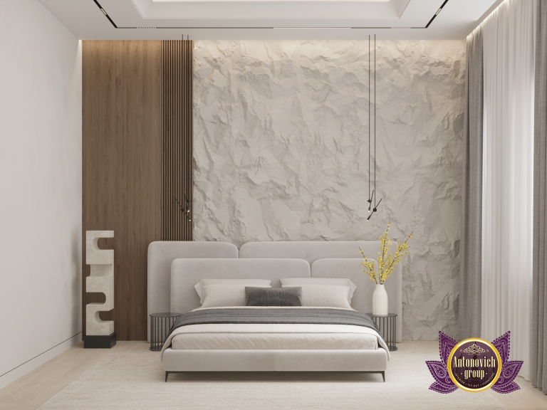 Elegant Nordic minimalist bedroom with neutral color palette