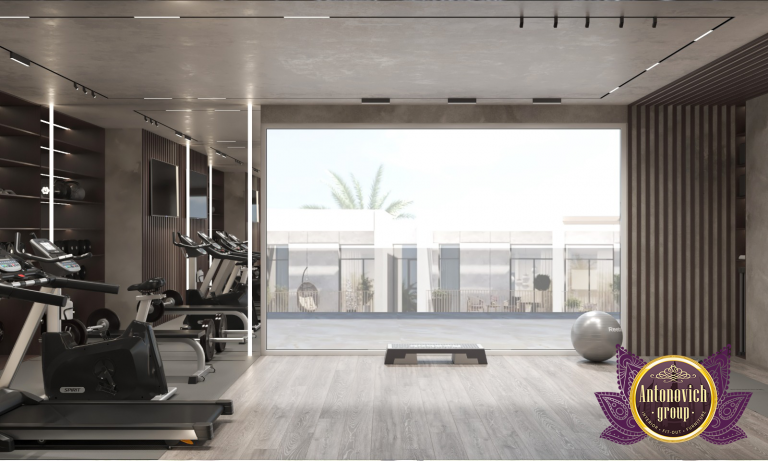 Sophisticated home gym with high-end equipment and elegant design