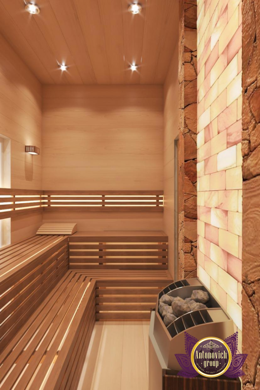 Luxury sauna interior design