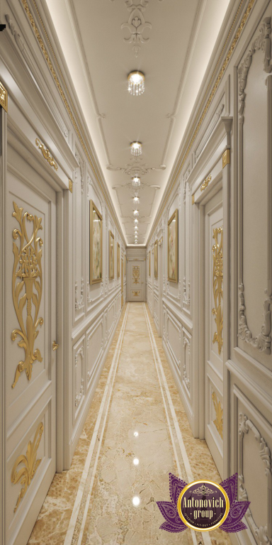 classic gold hallway design
