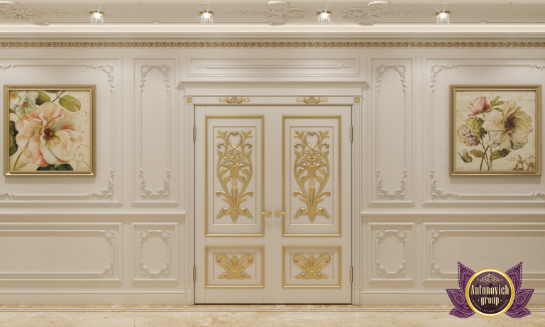 classic gold hallway design