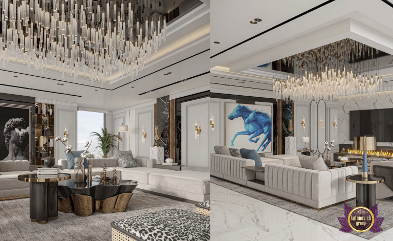 luxury living room interior design in Dubai