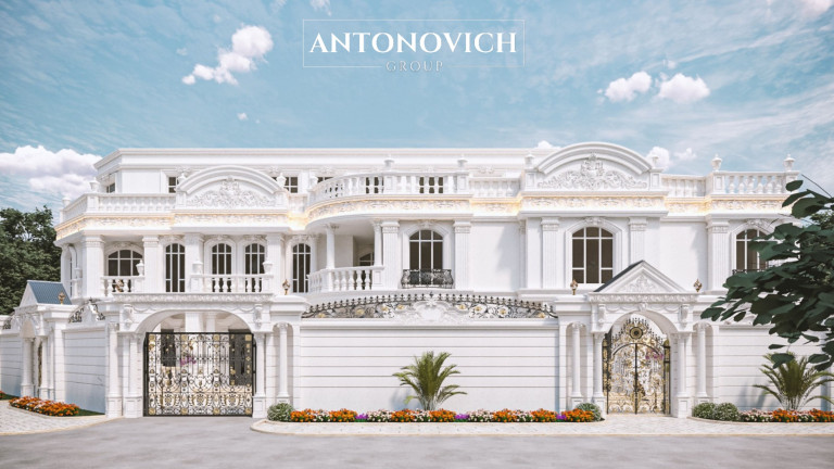 Exterior Design Excellence: Al Barsha 2 Villa's Classic Transformation by Antonovich Group