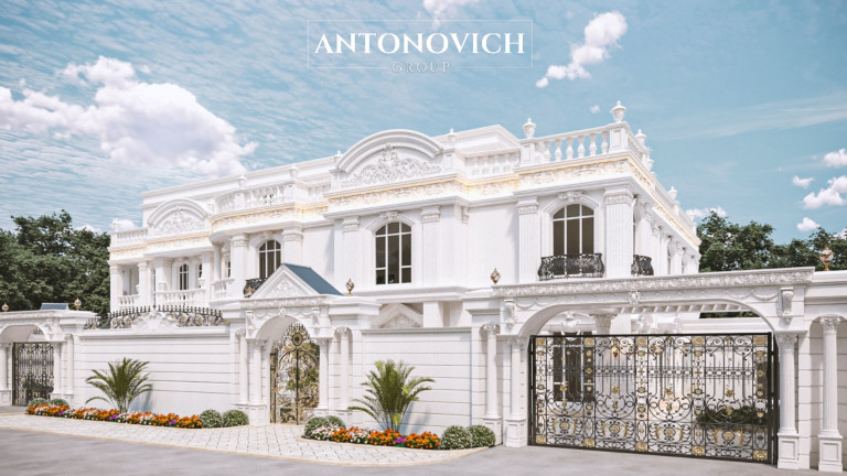 Exterior Design Excellence: Al Barsha 2 Villa's Classic Transformation by Antonovich Group