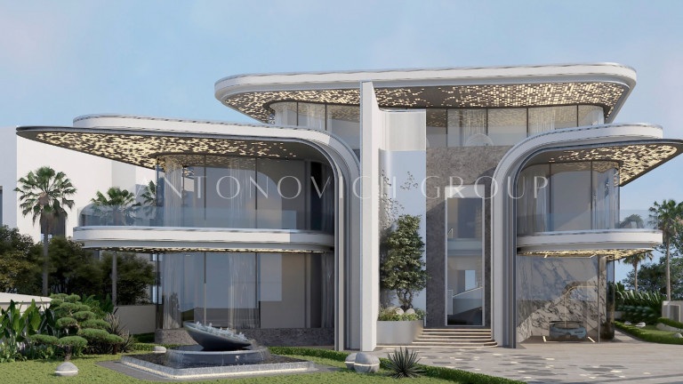 Modern Futuristic Villa Architecture: Antonovich Group's Vision at Bulgari Residence Jumeirah Island Dubai