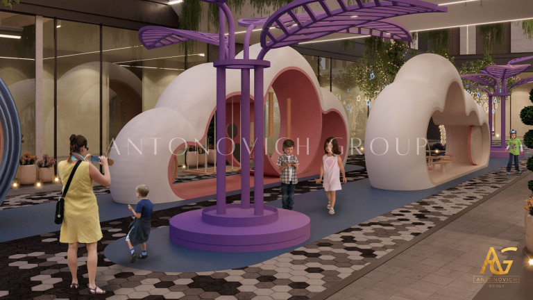 Modern Luxury Shopping Mall Interior Design & Fit-Out with Indoor Garden Landscapes