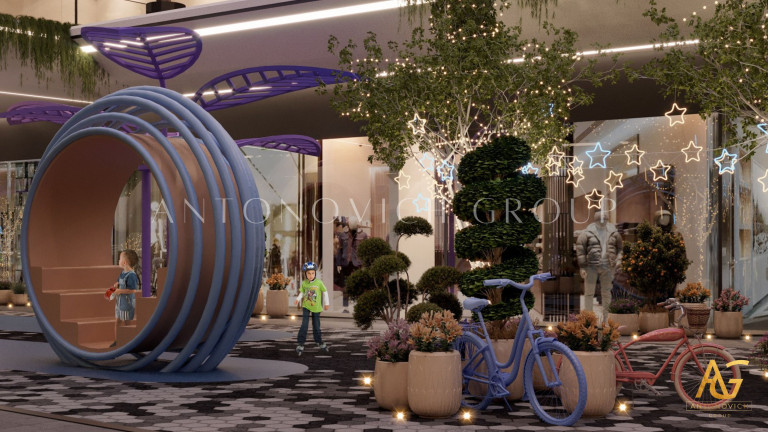 Modern Luxury Shopping Mall Interior Design & Fit-Out with Indoor Garden Landscapes