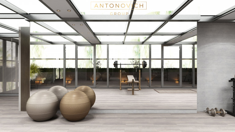 Exploring Antonovich Group's Modern Spacious Roof Deck Gym