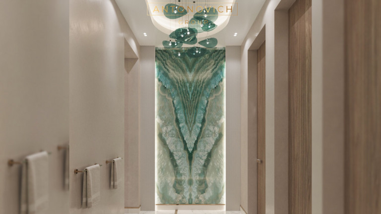Modern Aesthetic Bathroom Interior Design and Lighting Solution