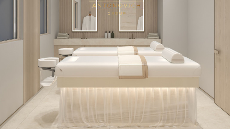 Unwind in Style: Antonovich Group's Massage Room Interior Design for Luxury Modern Villas