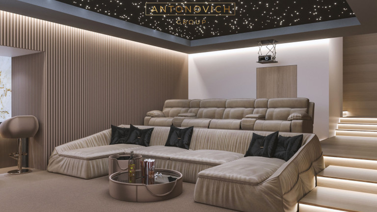 Home Cinema in High Definition Technology and Customized Furniture Setting