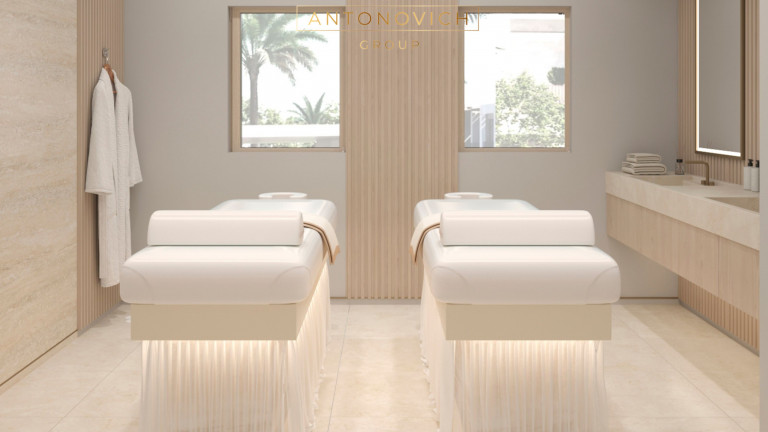 Unwind in Style: Antonovich Group's Massage Room Interior Design for Luxury Modern Villas