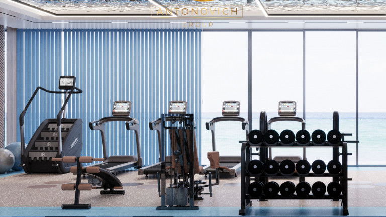 Creating an Oasis of Wellness: Spacious Gym Interior Design at the World Islands Villa in Dubai