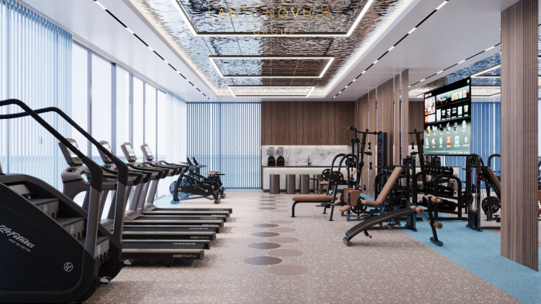 Creating an Oasis of Wellness: Spacious Gym Interior Design at the World Islands Villa in Dubai