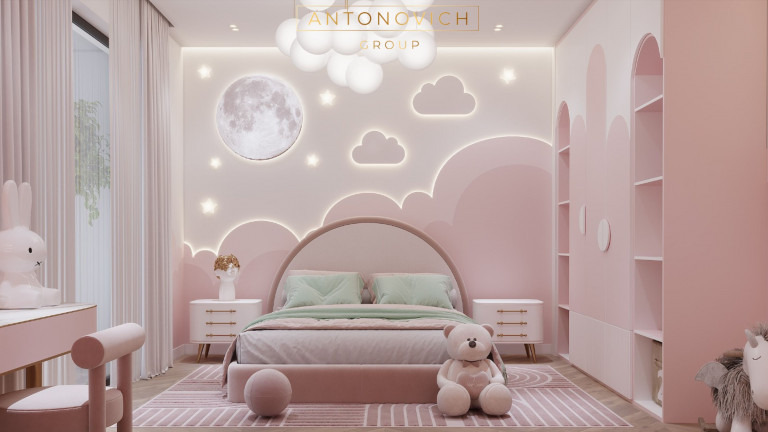 Antonovich Group's Masterful Approach to Girls' Bedroom Interior Design and Fit-out