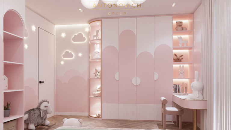 Antonovich Group's Masterful Approach to Girls' Bedroom Interior Design and Fit-out