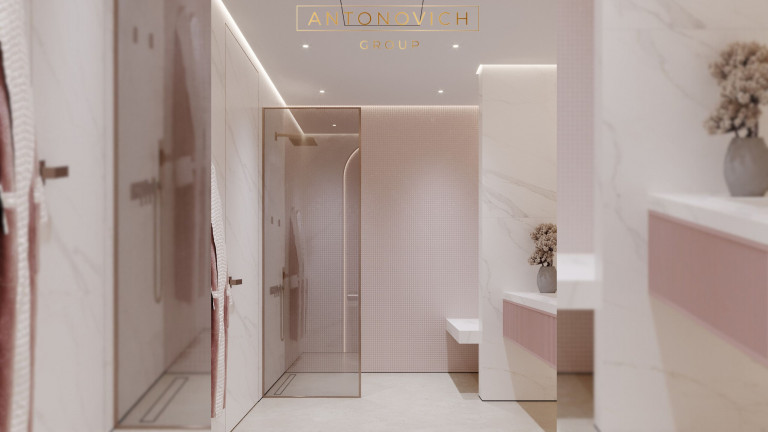 Chic Style Bathroom Interior Design for Girls by Antonovich Group