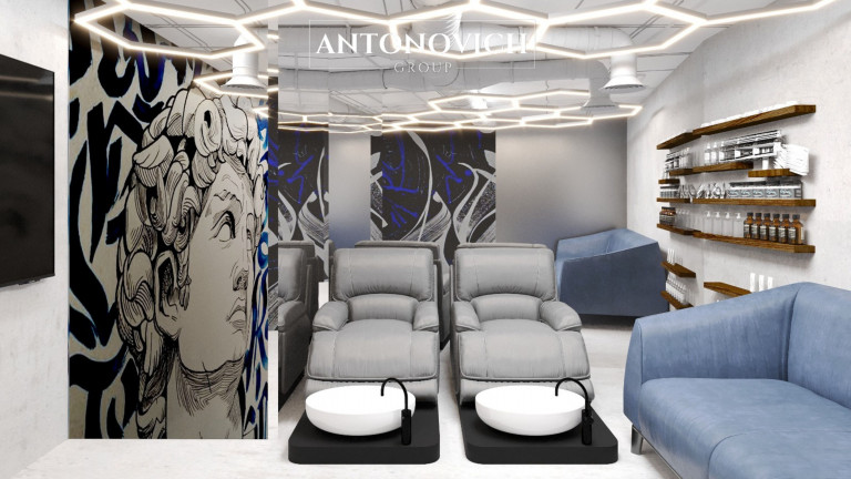 Modern Futuristic Interior Design for a Barbershop