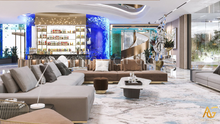 Discover the Future of Living: World Island Villa Interior Design in a Futuristic Underwater Theme