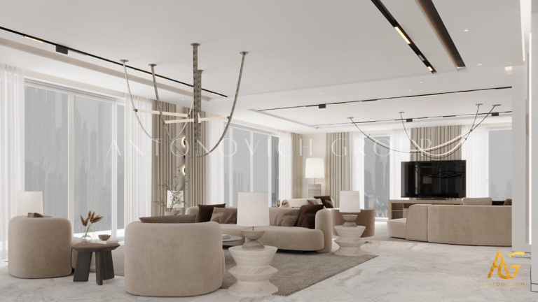 Living room lighting design Dubai