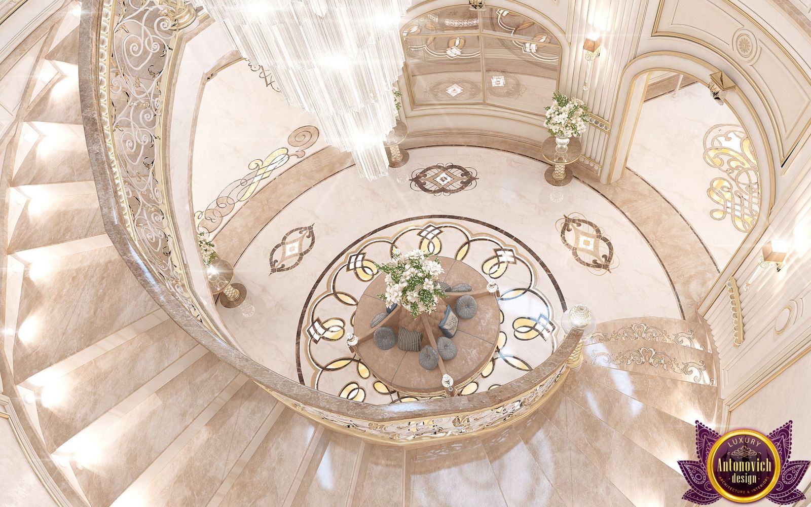 luxury marble staircase