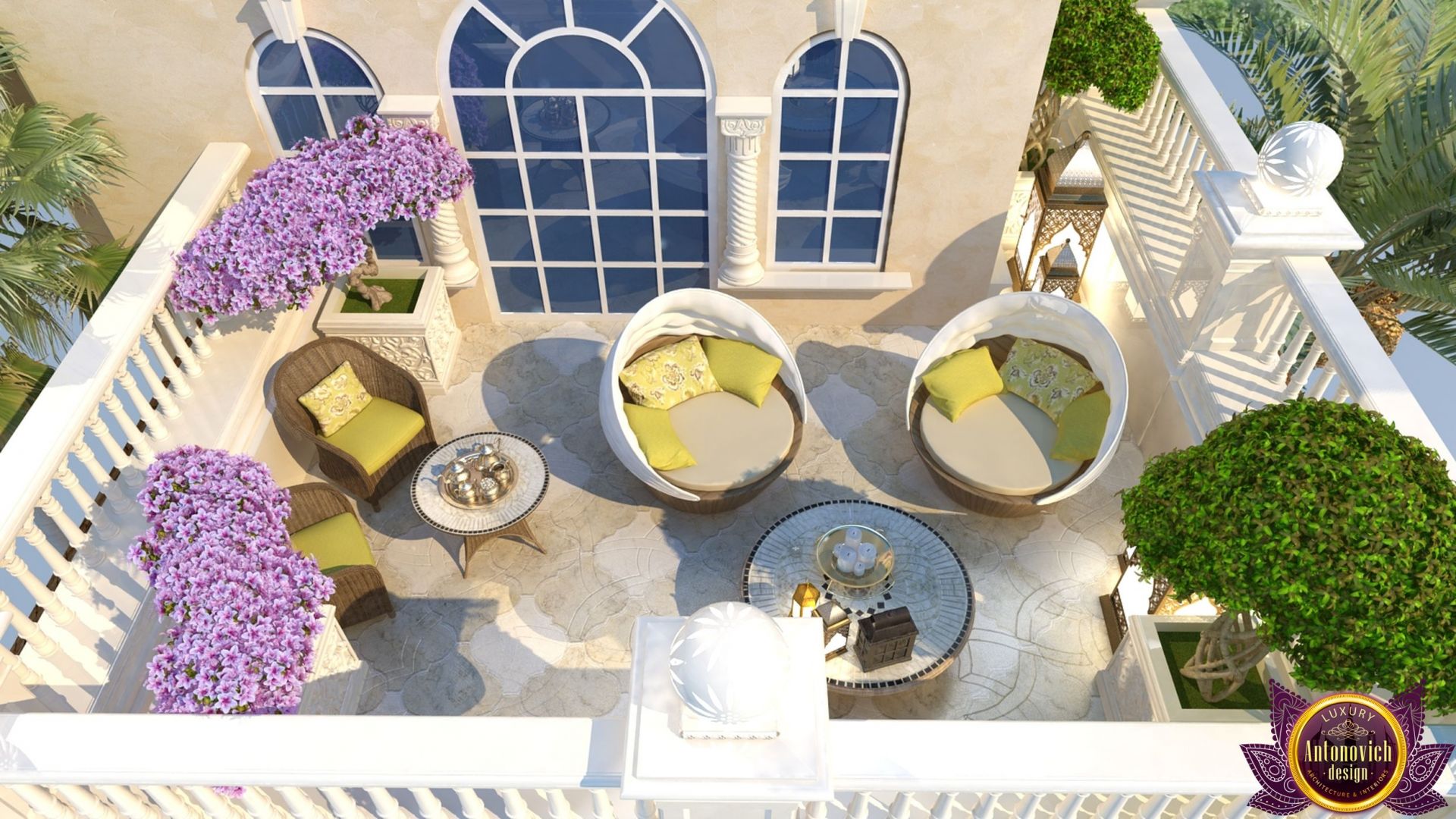Luxurious backyard oasis by Antonovich Design