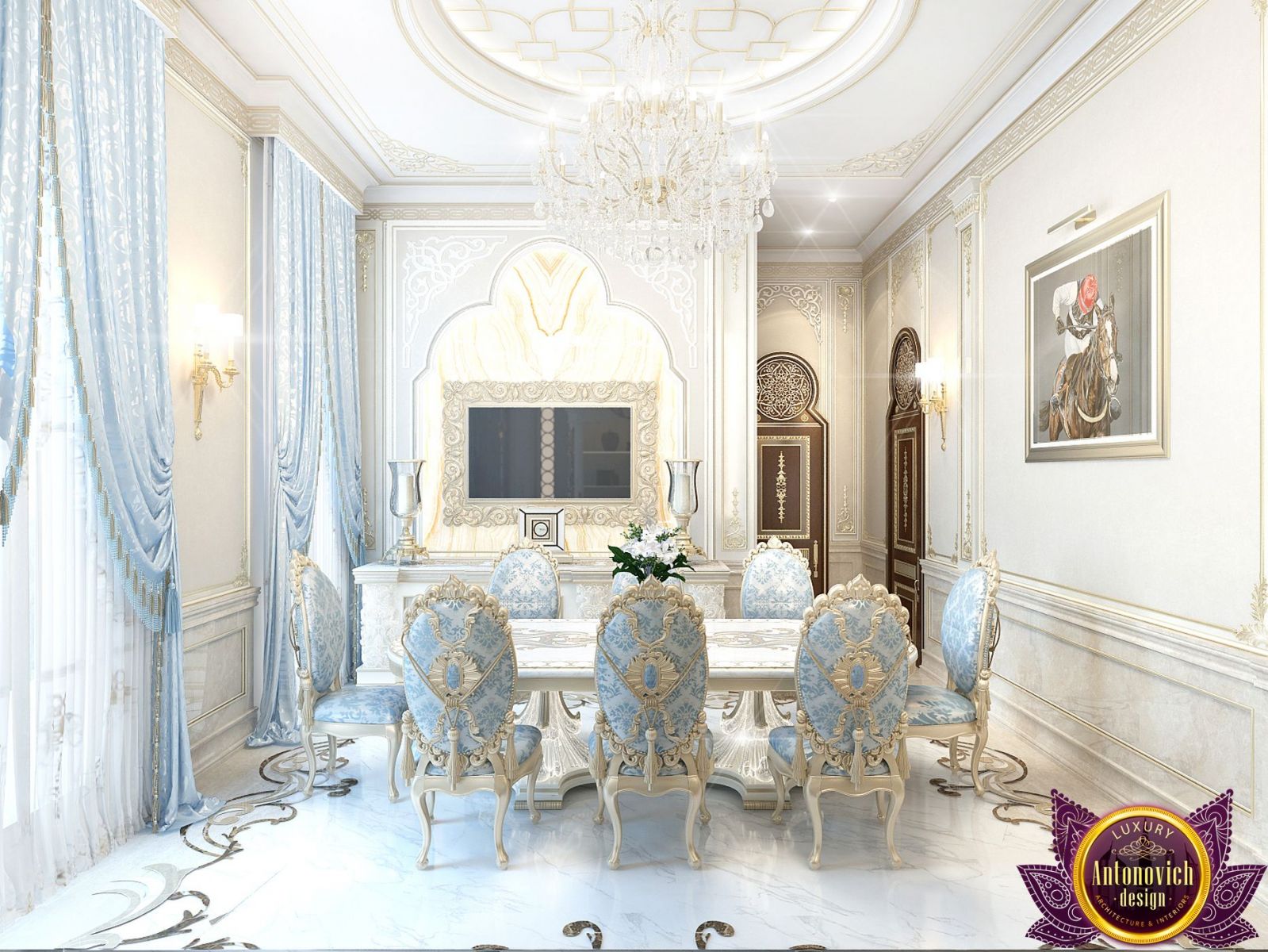 Elegant Omani bedroom with luxurious textiles