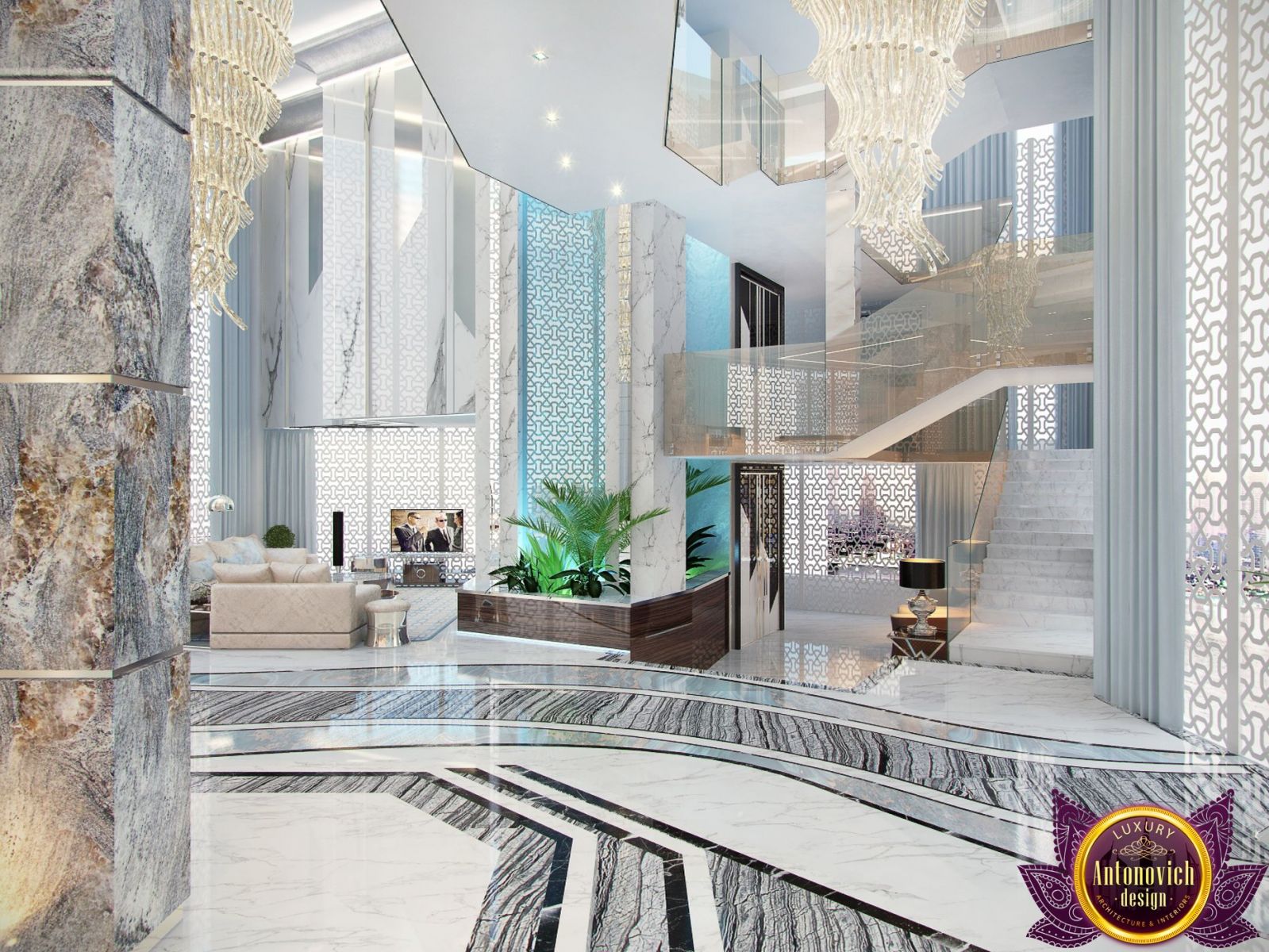 تصميم غرفة معيشة فاخرة