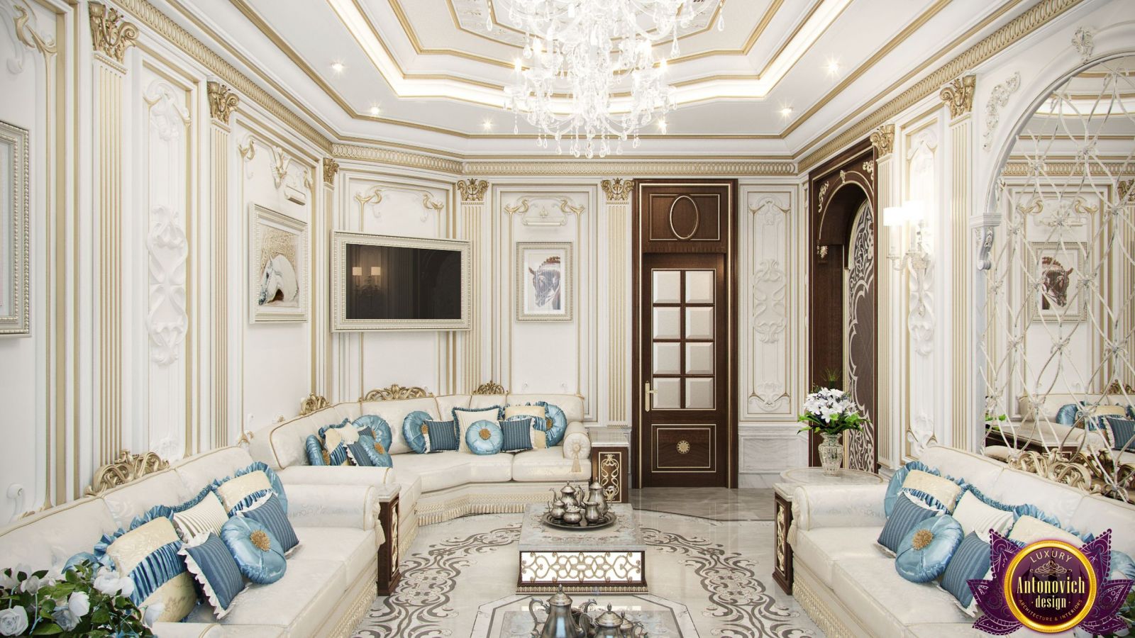 Classic luxury modern majlis design in Saudi Arabia