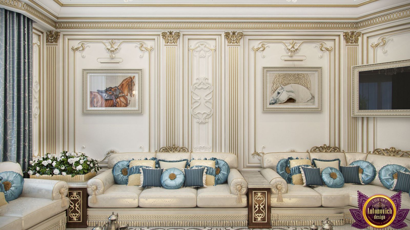Classic luxury modern majlis design in Saudi Arabia