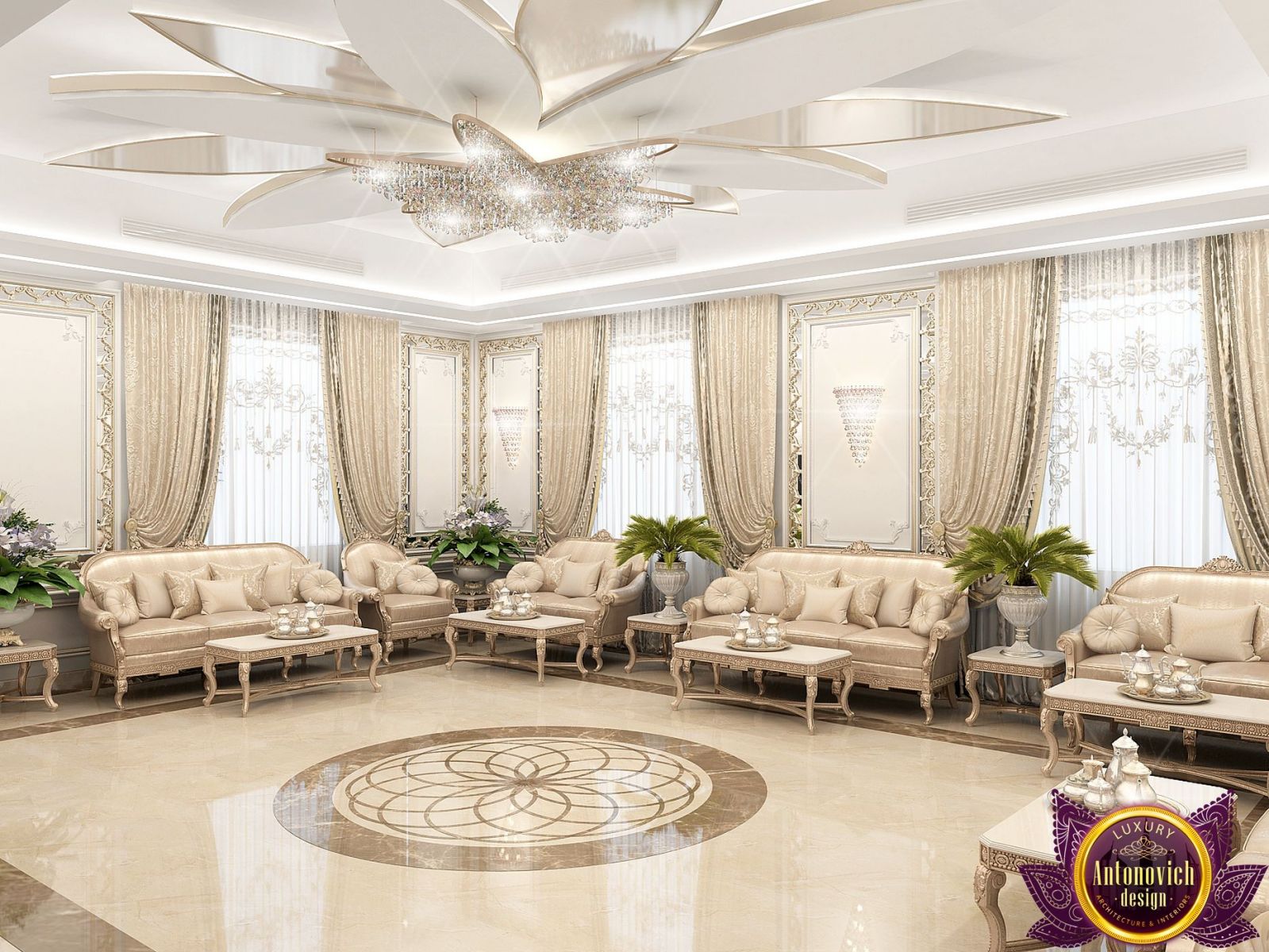Majlis interior design with classic accents