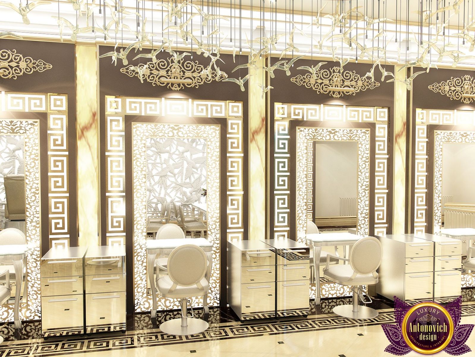 Luxurious salon treatment room with modern equipment
