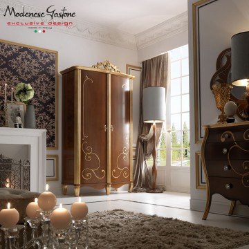 Elegant interior with marble decor and golden accents, creating a luxurious yet cozy atmosphere.