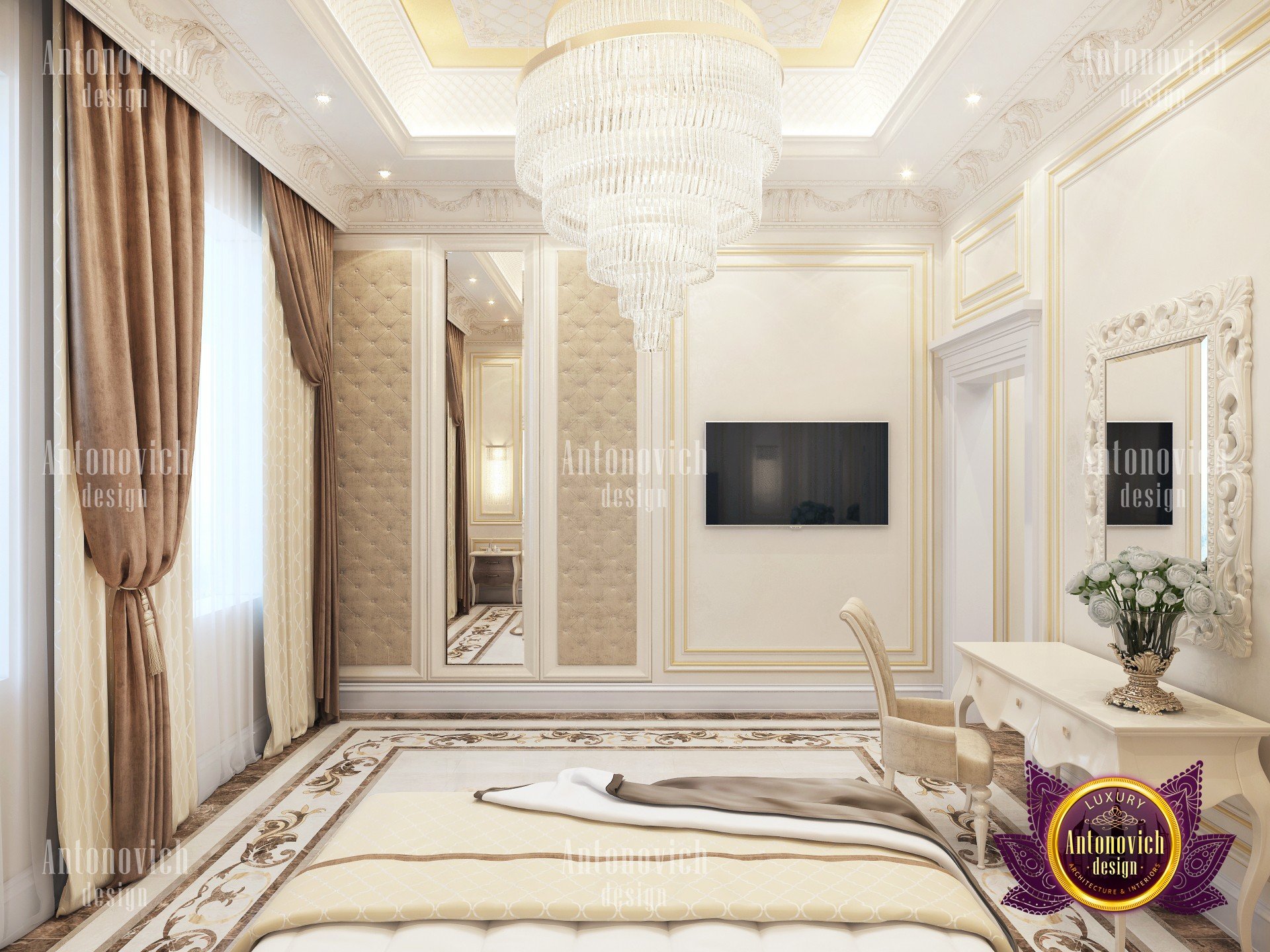 Bedroom Interior wasCreated in Neoclassical Style