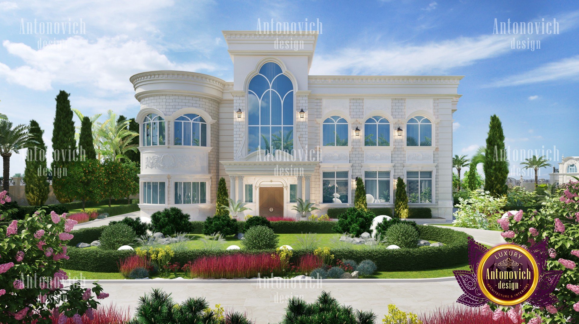 Facade Of A Luxury Villa In Dubai